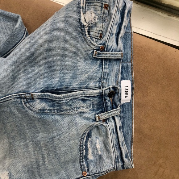 PISTOLA Charlie High Rise Straight Leg Jeans | Light Wash Denim | Size 25 - Picture 5 of 8